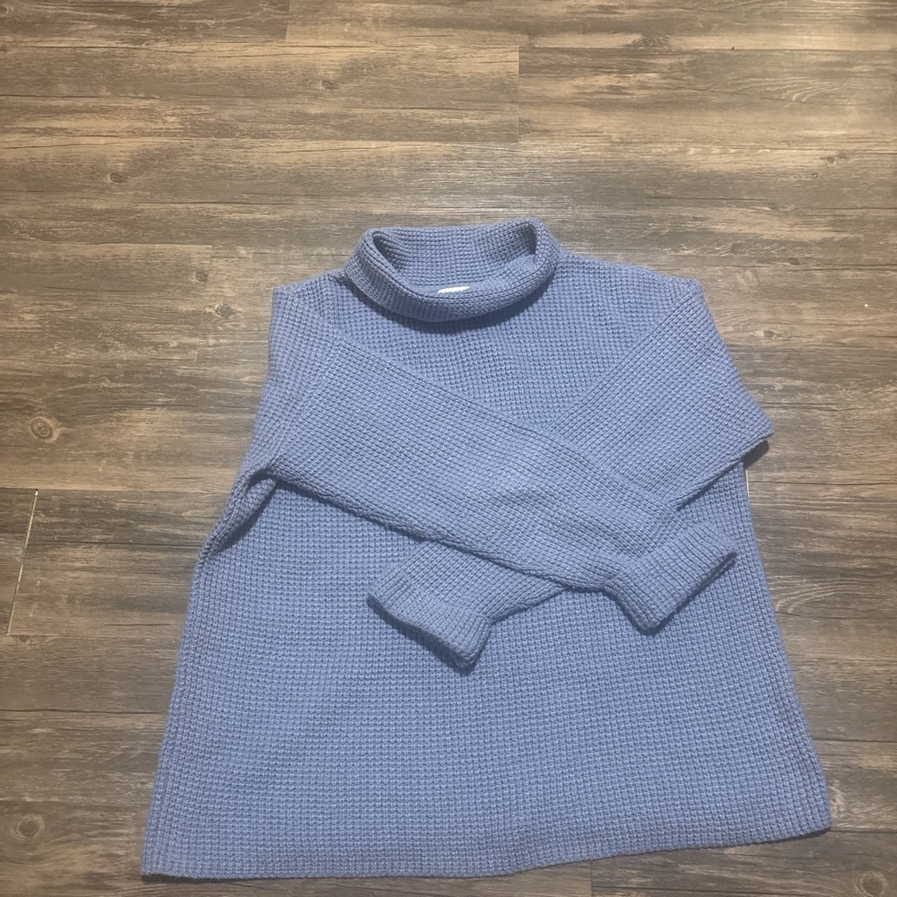 J. Jill Blue Cowl Neck Sweater
